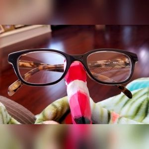 141 eyeglasses dark gray tortoise with case